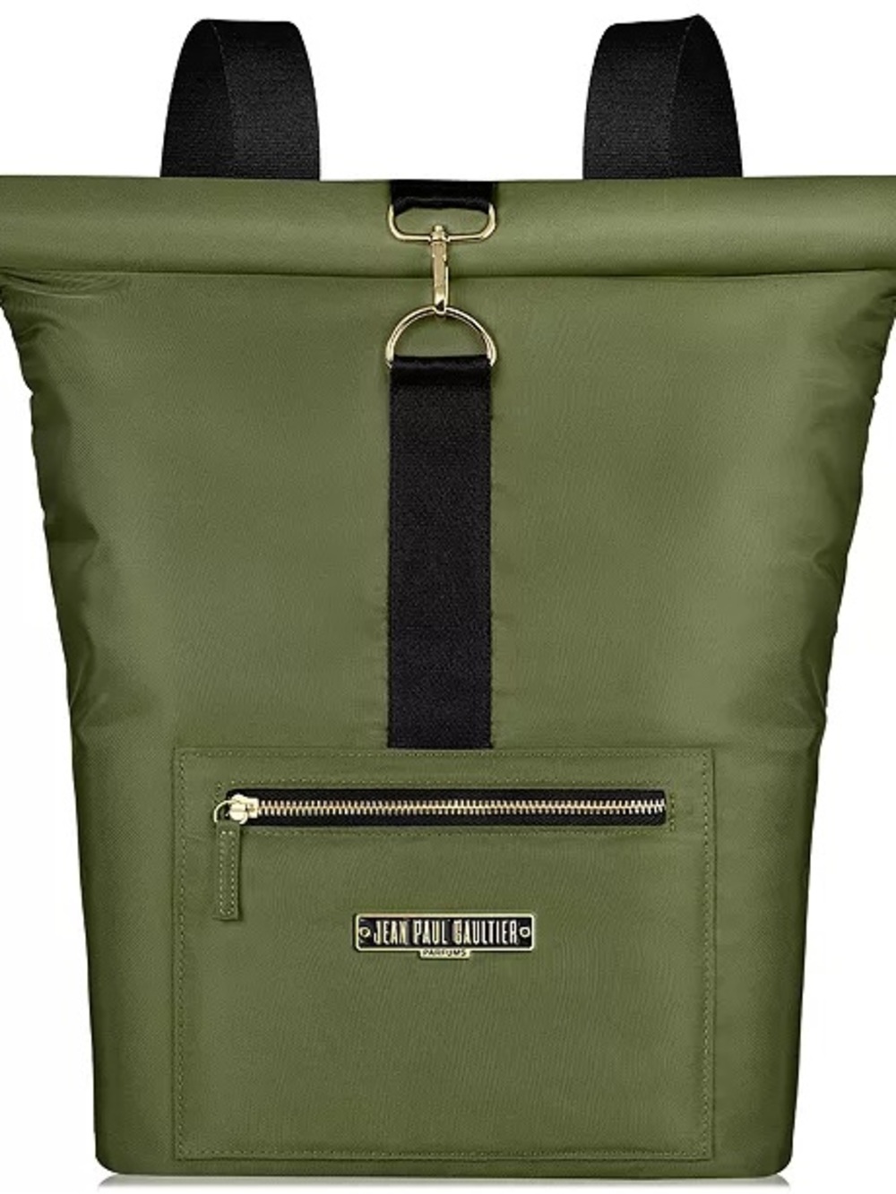 Jean Paul Gaultier Olive Green and Black Men's Roll-Top Backpack